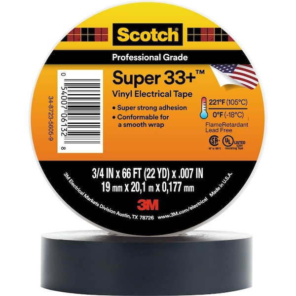 3M Scotch Super 33+ Vinyl Electrical Tape, 50PK 7000031512 - main