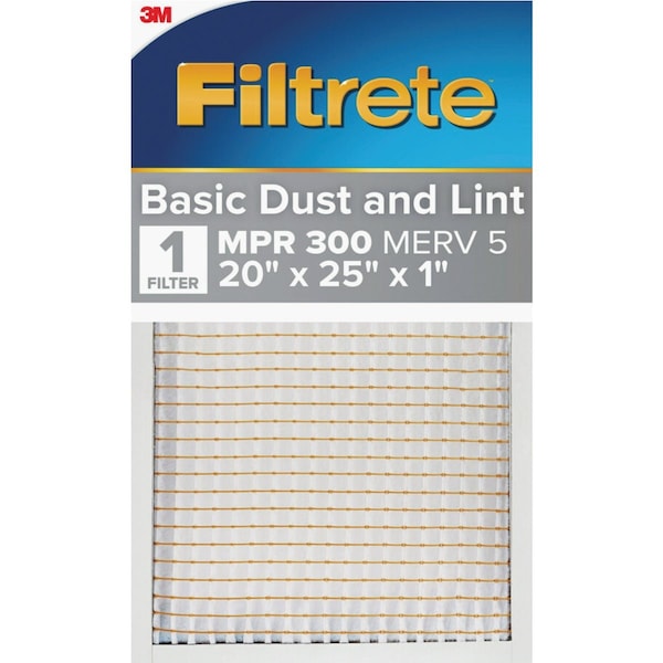 Filtrete 20''x25''x1'' 300 MPR Basic Dust & Lint Furnace Filter MERV 5 303-4 - main