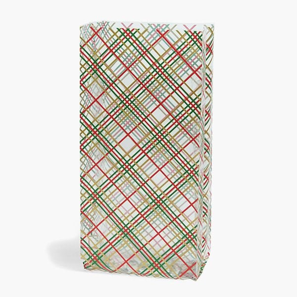 Nashville Wraps Holiday Plaid Cello Bags, 5x3x11.75 in, 100PK C4BHP - main