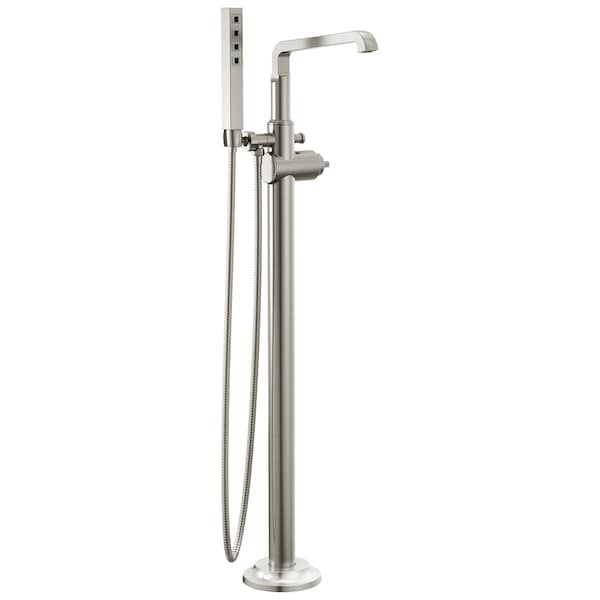 Delta Tetra Floor Mount Tub Filler Trim In Lumicoat Stainless T4789-SS-PR-LHP-FL - main