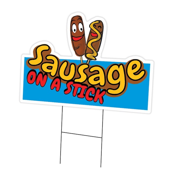 Signmission Sausage On Stick Die Cut Yard & Stake outdoor plastic coroplast window, C-DC-1216-Sausage On Stick19 C-DC-1216-Sausage On A Stick19 - main