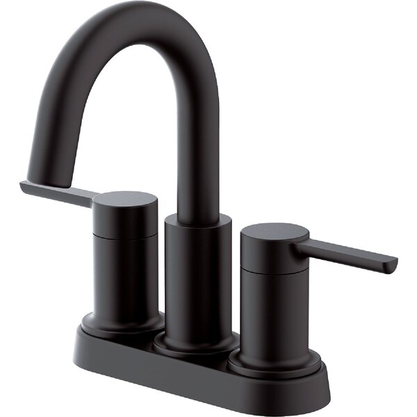 Home Impressions Matte Black 2-Straight Handle Lever 4'' Centerset Bathroom Faucet with Pop-Up F51A1129BL-JPA1 - main