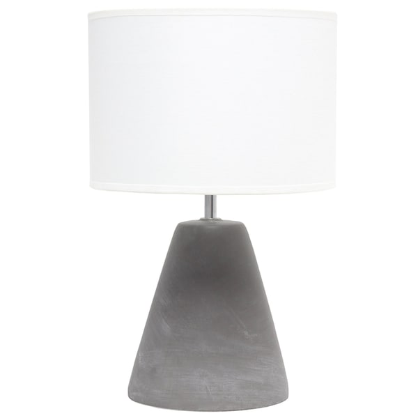 Homeroots 14" White Concrete Novelty Table Lamp With White Drum Shade 643271 - main