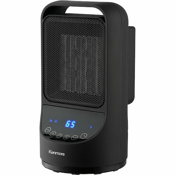 Kenmore 11 1/2in Portable Ceramic Heater - Ceramic - 3 x Heat Settings - Timer - Remote Control - KM-65015-BK - main