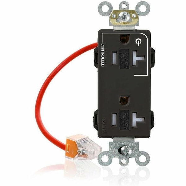 Leviton Straight Blade Receptacle, 5-20R, 20 A, 125V AC, Flush Mount, Self-Grounded MT163-1CE - main