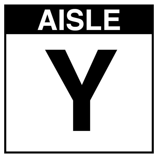 5S Supplies Warehouse Aisle Y Sign - 12in x 12in - SINGLE - BRKT - PVC AISLE-Y-12X12-SINGLE-BRKT - main