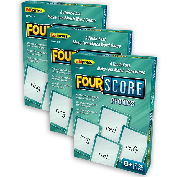 Teacher Created Resources Four Score Card Game: Phonics, 3PK EP66116 - main