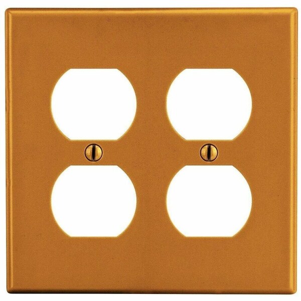 Hubbell Wiring Device-Kellems Wallplate, 2-Gang, 2) Duplex, Orange P82OR - main