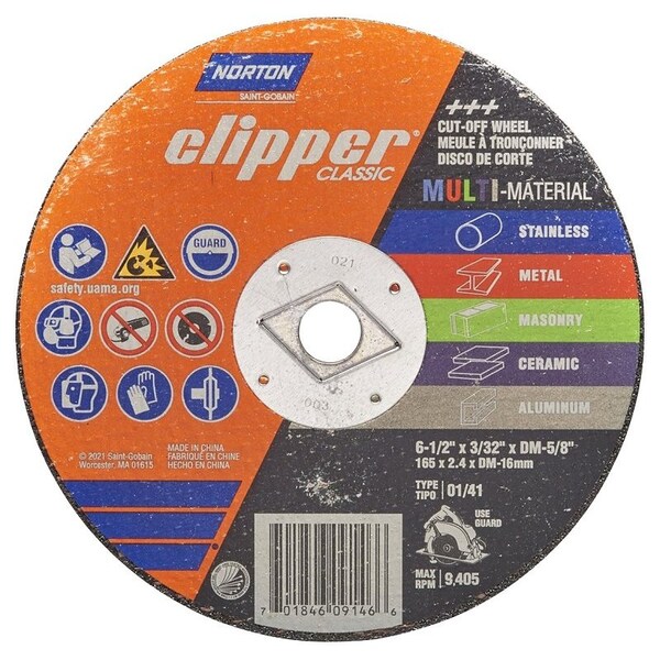 Saint-Gobain Abrasives CUT-OFF WHEEL 5/8 in.X6-1/2 70184609146 - main