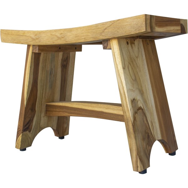 Homeroots Contemporary Teak Outdoor Bench In Natural Finish 376727 - main