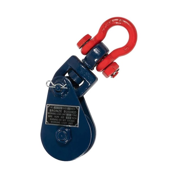 Mytee Products 2 Ton Snatch Block w/ SHACKLE Crane 3/8 Wire Rope Sheave Tow Axle Lift Truck SB3-2-Shackle - main
