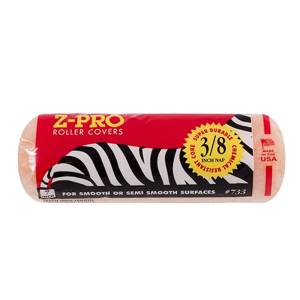 Zebra 7in x 3/8in Nap Premier Semi-Smooth Surface Roller Cover, Polyester 733Z - main