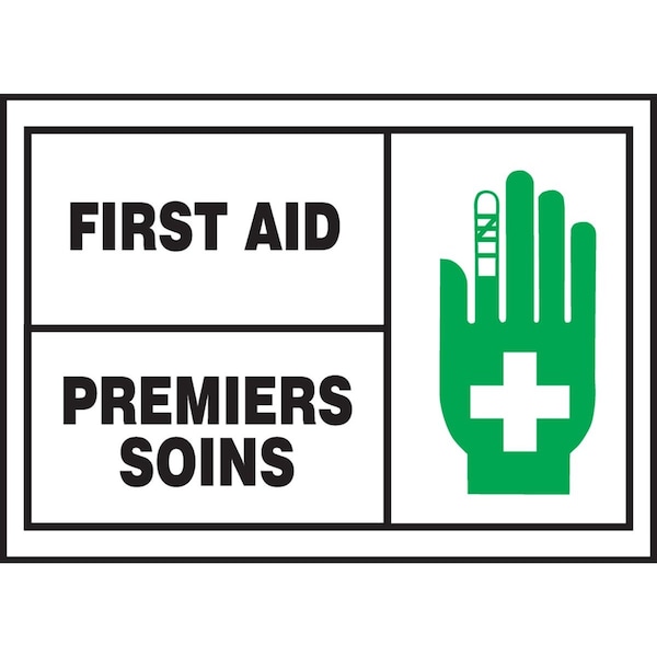 Accuform BILINGUAL FRENCH LABEL FIRST AID FBLSPS506XVE - main