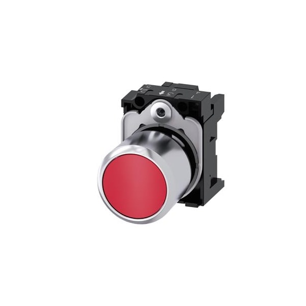 Siemens Pushbutton, compact, with extended stroke 12 mm, 22 mm, round 3SU1250-0EB20-0AA0-ZY12 - main