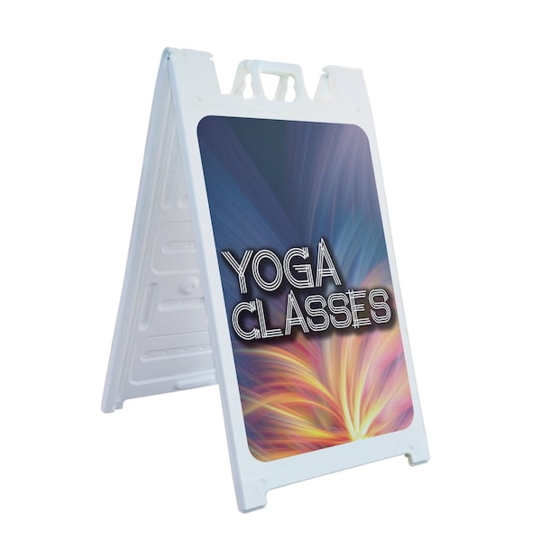 Signmission Yoga Classes, A-Frame & 2 Decals Installed, Heavy-Duty Plastic Frame SBHD-D-2436-30441 - main