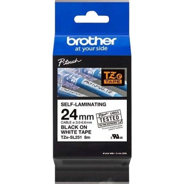 Brother WraparoundLabel, White, Polyester, 15/16inW TZeSL251 - main