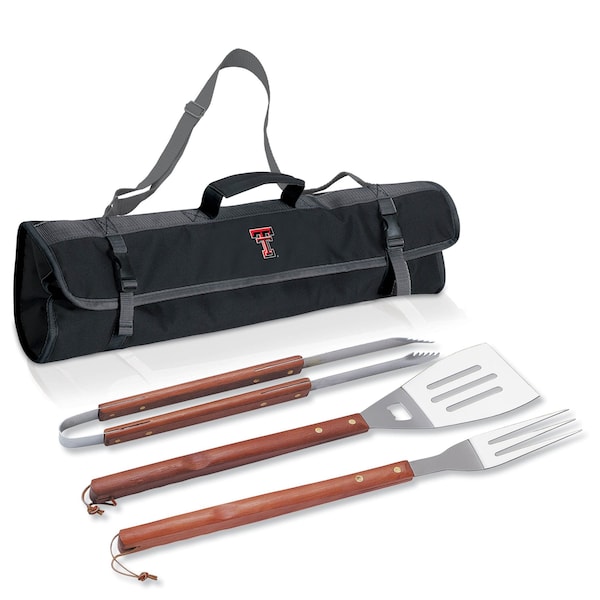 Picnic Time Family Of Brands NCAA Texas Tech Red Raiders 3-Piece BBQ Tote & Grill Accessories Set 749-03-175-574-0 - main