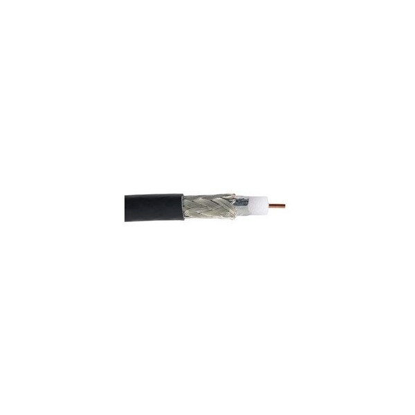Cable Wholesale Plenum Serial Digital RG59 Coax Cable, Solid, 20AWG, Dual Shield, 4.5GHz, CMP, Black, Spool, 1000ft 11X3-5122NH - main