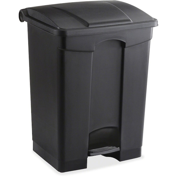 Safco 17 gal Rectangular Step-On Can, Black, Step-On, Plastic, 19 3/4 in 9922BL - main