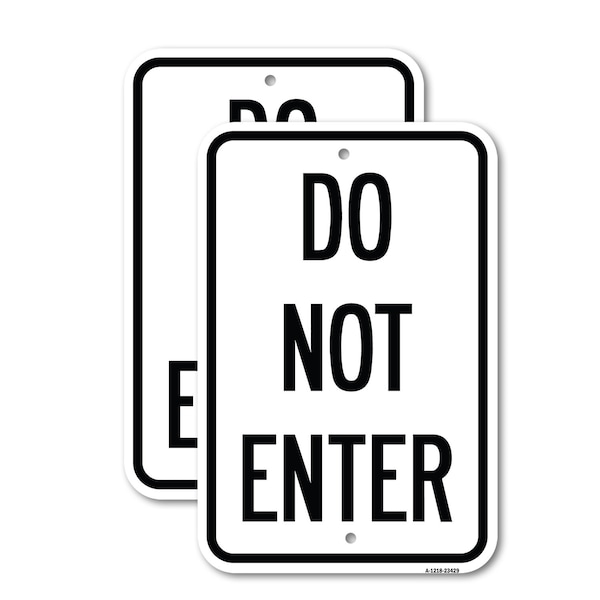 Signmission Parking Lot Sign Do Not Enter, 18'' X 24'' 2 Signs, Heavy Gauge Aluminum, 2PK A-1824-2PACK-23429 - main