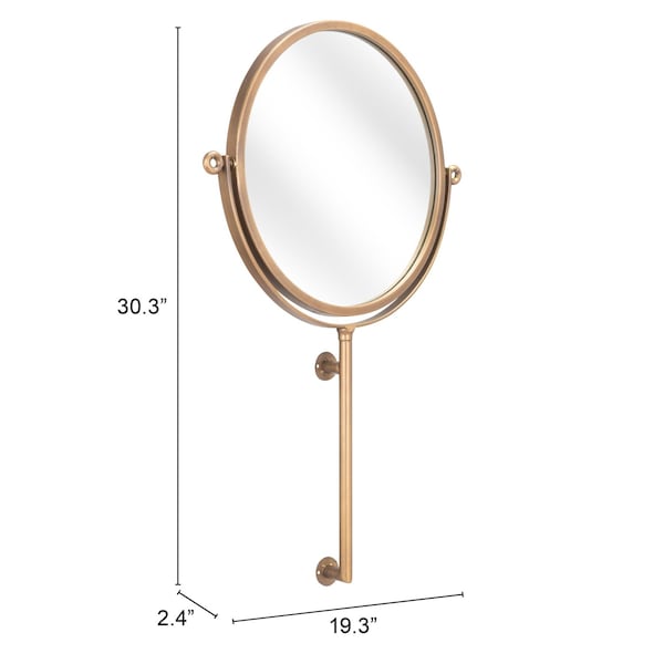 Homeroots Gold Round Wall Mount Mirror 391656 - main