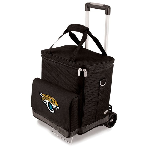 Picnic Time Family Of Brands NFL Jacksonville Jaguars - Cellar 6-Bottle Wine Carrier & Cooler Tote with Trolley 660-85-179-154-2 - main