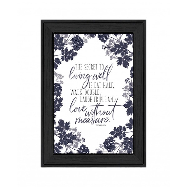 Homeroots The Secret to Living Well 2 Black Framed Print Wall Art 407679 - main