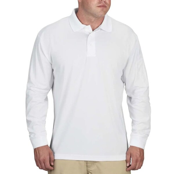 Propper Men's Uniform Polo, Polyester Pique, 3 Button, Pen Pocket on Left Sleeve Pocket(s), White, M F5356 - main