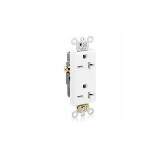 Leviton PlugsandReceptacles, 20A, 250VAC, Wht, Nylon 16462-W - main