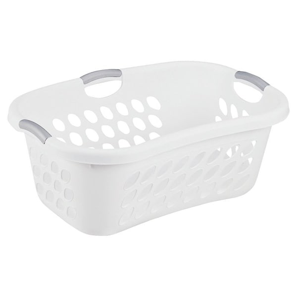 Sterilite Ultra Laundry Basket, 1.25 bu Capacity, Plastic, White, 1-Compartment 12108006 - main
