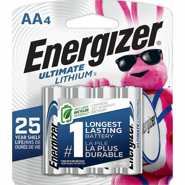 Energizer Ultimate Lithium, AA Lithium Battery, 1.5V DC, PK4 L91SBP-4 - main
