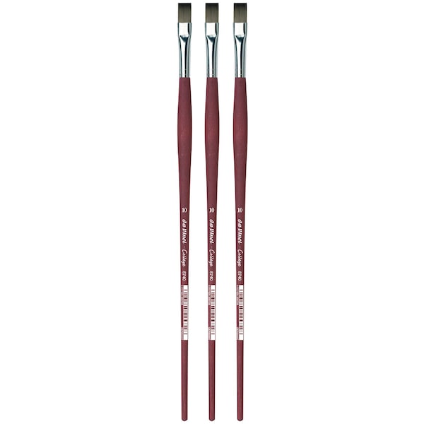 Da Vinci COLLEGE Student Brush, Synthetic, Acrylic & Oil, Flat, Series 8740, Size 10, 3PK VA-8740_10 - main
