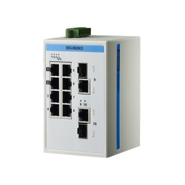 Advantech 8FE + 2GE Combo Ethernet ProView Switch with Wide Temperature EKI-5629CI-AE - main