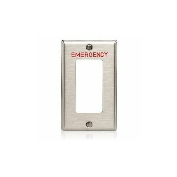 Leviton Receptacle Wallplate, Gang 1, Brushed Stainless Steel 84401-E40 - main
