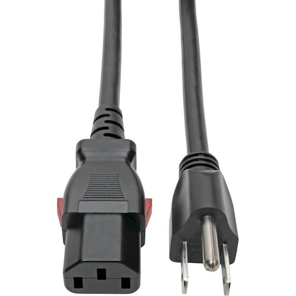 Eaton Tripp Lite Series Computer Power Cord, NEMA 5-15P to Locking C13 - 10A, 125V, 18 AWG, 3 ft. P006-L03 - main