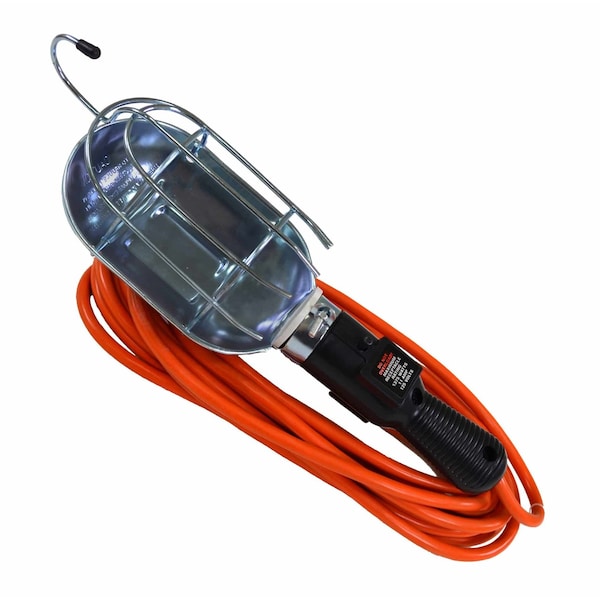 Alert Reel Mfg ProLite Professional Grade Incandescent Trouble Light, 25' 16/3, SJT with Outlet and Metal Guard TL-25GM - main