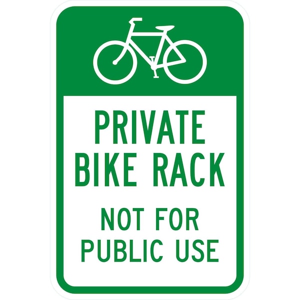 Lyle Private Bike Rack Not For Public Use, 12x18, High Intensity Prismatic, White G-4051-HI_12x18 - main