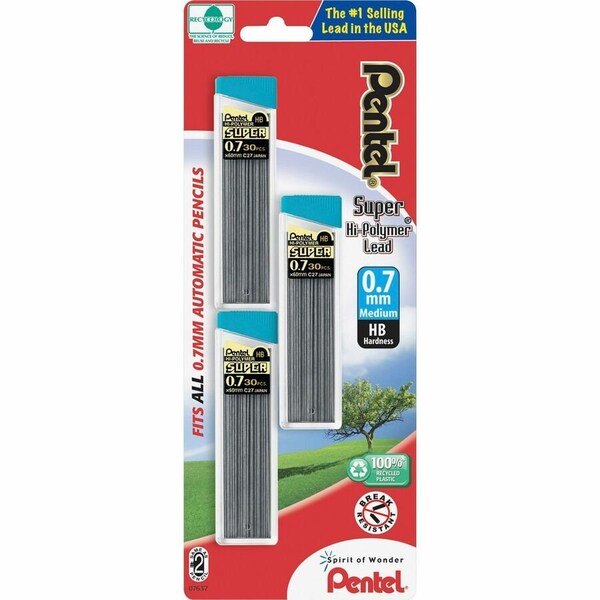 Pentel C27BPHB3K6 Super Hi-Polymer Lead Refills 0.7mm HB Black 90 Leads-Pack C27BPHB3K6 - main