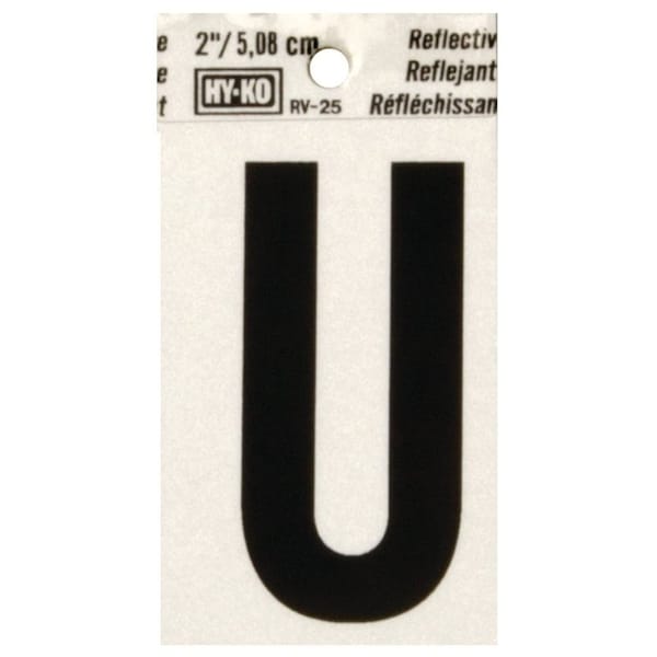 Hy-Ko Letter House U 2In Refl Blk RV-25/U - main