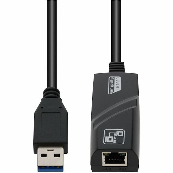 Add-On AddOn USB 3.0 (A) Male to RJ-45 Female Black Adapter - 100% compatible and guaranteed to work USB302NIC - main