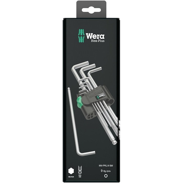 Wera 950/9 Hex-Plus 1 SB L-key set, metric, chrome-plated, 9 pieces 5073391001 - main