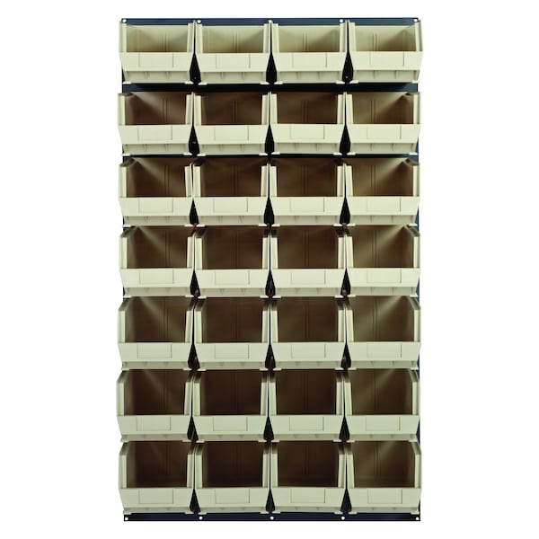Quantum Storage Systems 36X61 GRAY LOUVERED PANEL WITH BINS IVORY QLP-3661-240-28IV - main