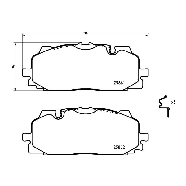 Hella Brake Pad Set, disc brake 355021641 - main