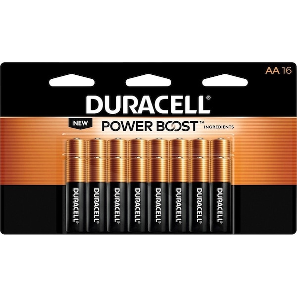 Duracell Power Boost CopperTop Alkaline AA Batteries, 16PK MN1500B16Z - main