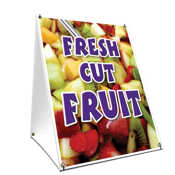 Signmission Fresh Cut Fruit, 24 Inch x 18 Inch A-frame Yard Sign, Plastic Sign SBC-1824-Fresh Cut Fruit - main