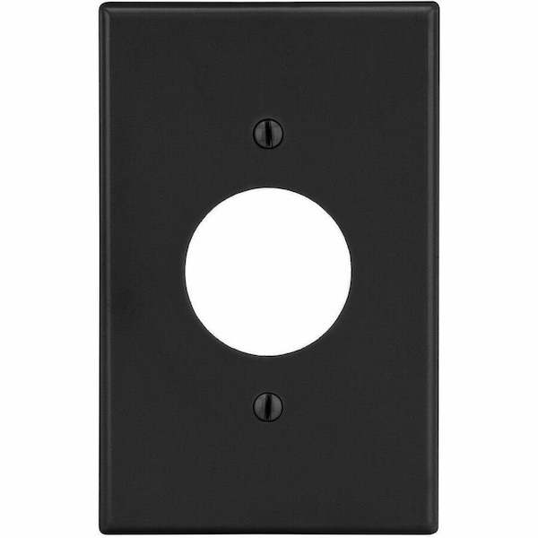 Hubbell Wiring Device-Kellems Wallplate, Mid-Size 1-Gang, 1.40" Opening, Black PJ7BK - main