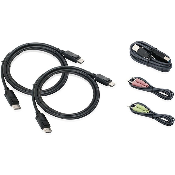 Iogear 4k Dual View DP KVM Cable Kit-TAA TAA Compliant G2L92A2U - main