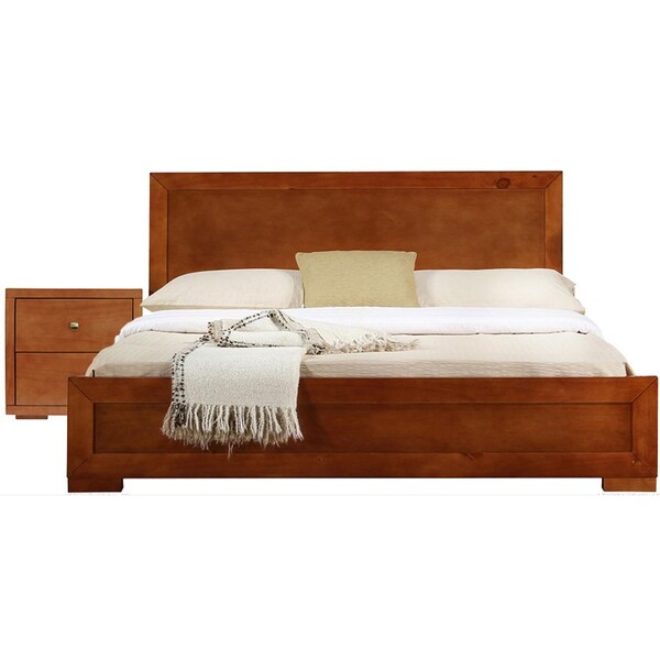 Homeroots Two Piece Dark Red Solid and Manufactured Wood Bedroom Set 468261 - main