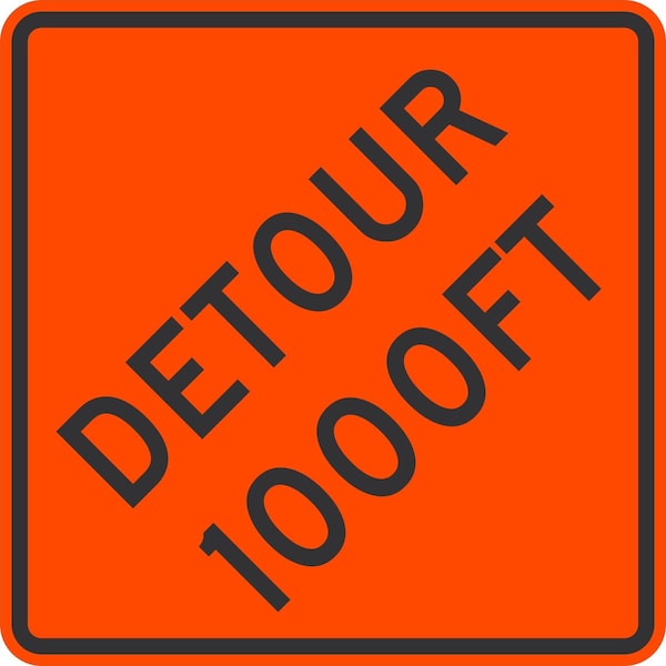 Lyle Detour 1000FT, 36x36, High Intensity Prismatic, Orange G-16201-HI_36x36 - main