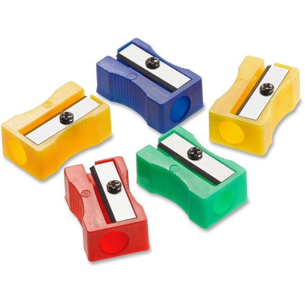 Acme United Westcott One-Hole Manual Pencil Sharpeners, 4in x 2in x 1in, Assorted Colors, 24/Pack 15993 - main